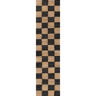 Theo Modern Farmhouse Woven Jute Checkerboard Area Rug