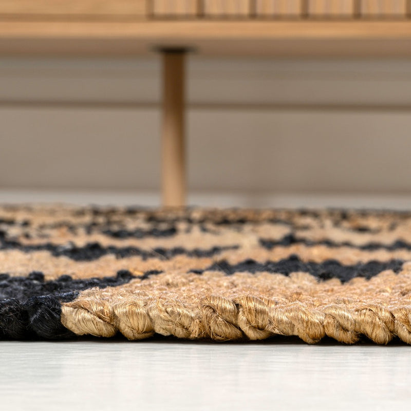 Theo Modern Farmhouse Woven Jute Checkerboard Area Rug
