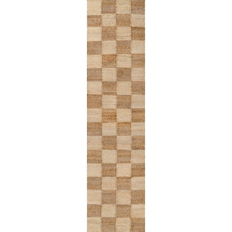 Theo Modern Farmhouse Woven Jute Checkerboard Area Rug