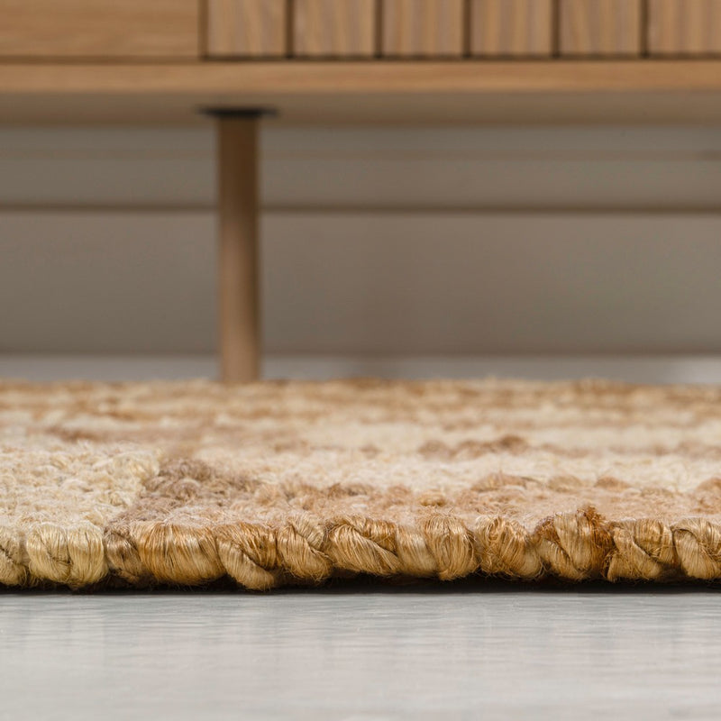 Theo Modern Farmhouse Woven Jute Checkerboard Area Rug
