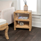 Martin Coastal Bohemian Rattan/Wood 3 Tier End Table - JONATHAN Y