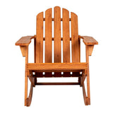 Kiawah Outdoor Patio Classic Acacia Wood Adirondack Rocking Chair - JONATHAN Y