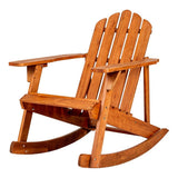 Kiawah Outdoor Patio Classic Acacia Wood Adirondack Rocking Chair - JONATHAN Y