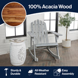 Kiawah Outdoor Patio Classic Acacia Wood Adirondack Rocking Chair