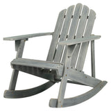 Kiawah Outdoor Patio Classic Acacia Wood Adirondack Rocking Chair - JONATHAN Y