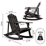 Kiawah Outdoor Patio Classic Acacia Wood Adirondack Rocking Chair