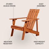 Irving Outdoor Patio Modern Acacia Wood Adirondack Chair - JONATHAN Y
