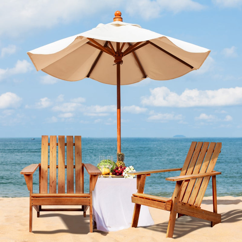 Irving Outdoor Patio Modern Acacia Wood Adirondack Chair - JONATHAN Y