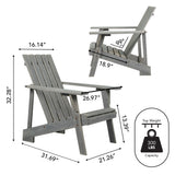 Irving Outdoor Patio Modern Acacia Wood Adirondack Chair - JONATHAN Y