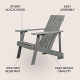 Irving Outdoor Patio Modern Acacia Wood Adirondack Chair - JONATHAN Y