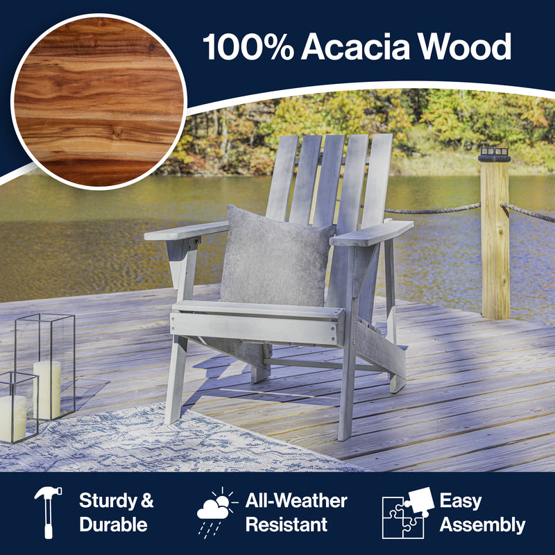 Irving Outdoor Patio Modern Acacia Wood Adirondack Chair