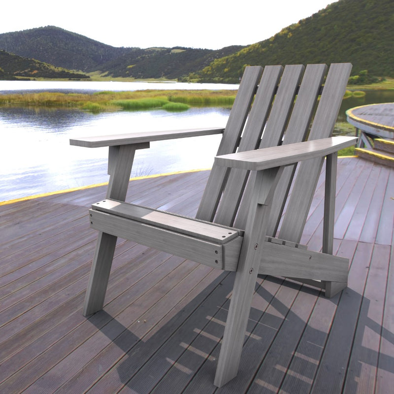 Irving Outdoor Patio Modern Acacia Wood Adirondack Chair - JONATHAN Y