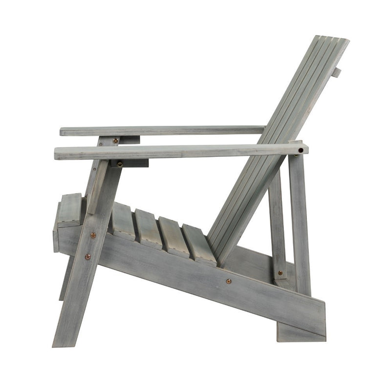 Irving Outdoor Patio Modern Acacia Wood Adirondack Chair - JONATHAN Y
