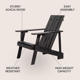 Irving Outdoor Patio Modern Acacia Wood Adirondack Chair