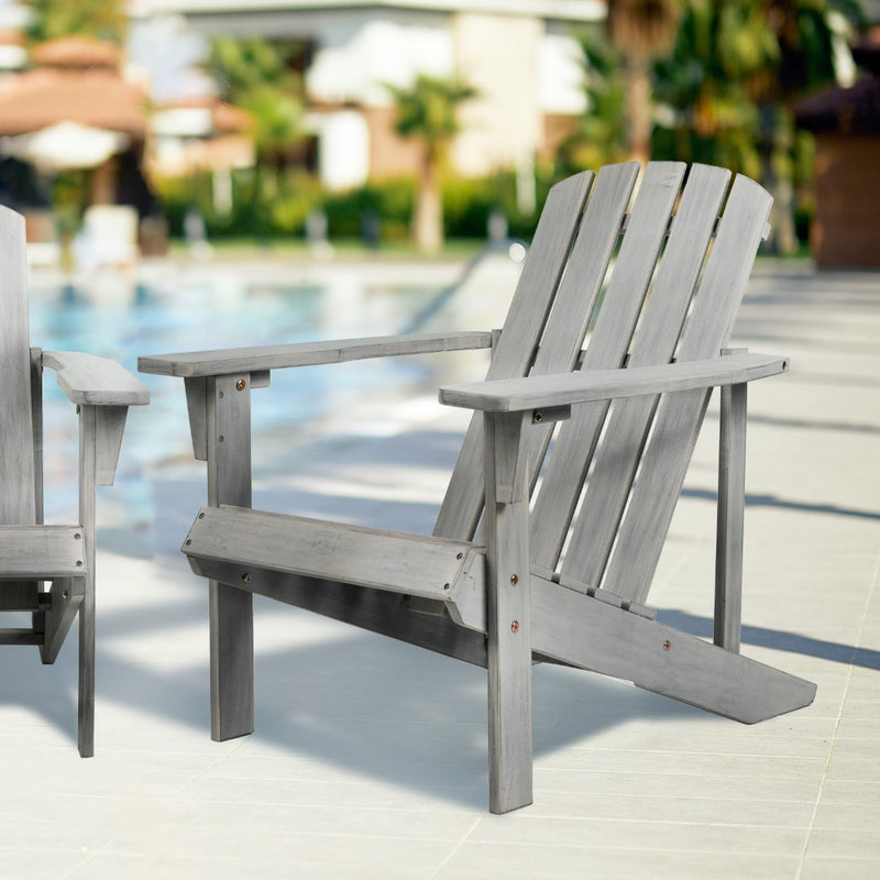Westport Outdoor Patio Traditional Acacia Wood Adirondack Chair - JONATHAN Y