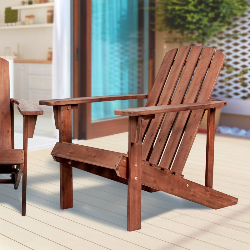 Westport Outdoor Patio Traditional Acacia Wood Adirondack Chair - JONATHAN Y