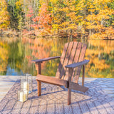 Westport Outdoor Patio Traditional Acacia Wood Adirondack Chair - JONATHAN Y
