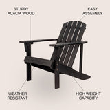 Westport Outdoor Patio Traditional Acacia Wood Adirondack Chair