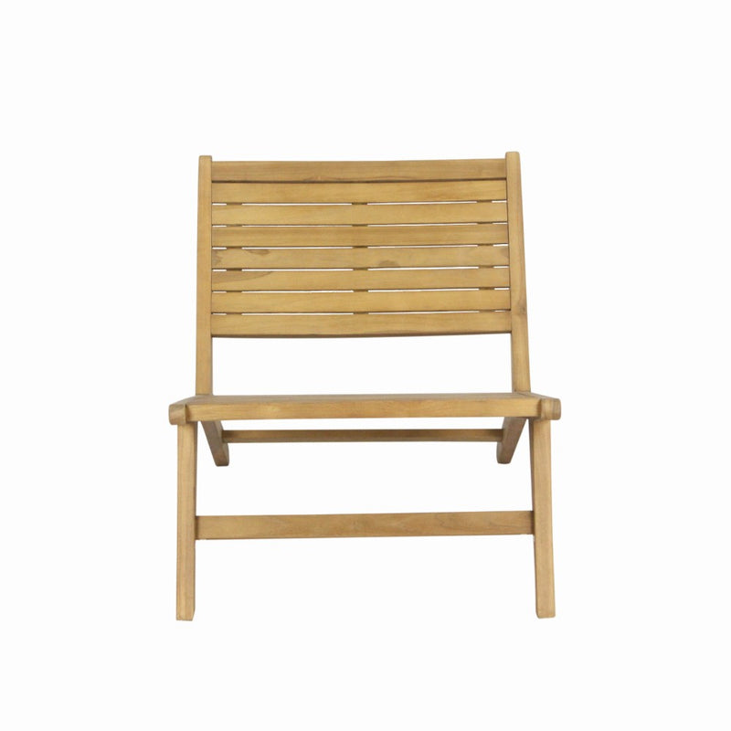 Leo Mid-Century Modern Wood Armless Outdoor Patio Chair