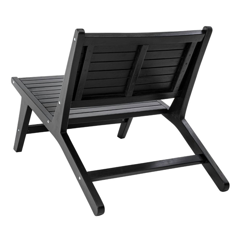 Leo Mid-Century Modern Wood Armless Outdoor Patio Chair