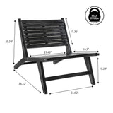 Leo Mid-Century Modern Wood Armless Outdoor Patio Chair