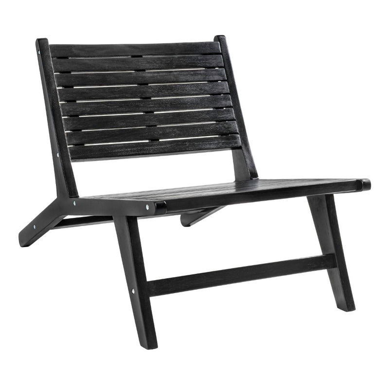 Leo Mid-Century Modern Wood Armless Outdoor Patio Chair