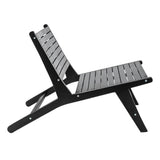 Leo Mid-Century Modern Wood Armless Outdoor Patio Chair