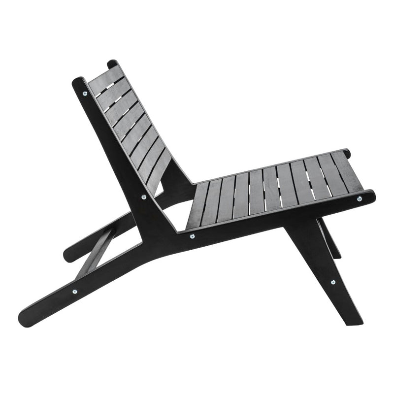 Leo Mid-Century Modern Wood Armless Outdoor Patio Chair