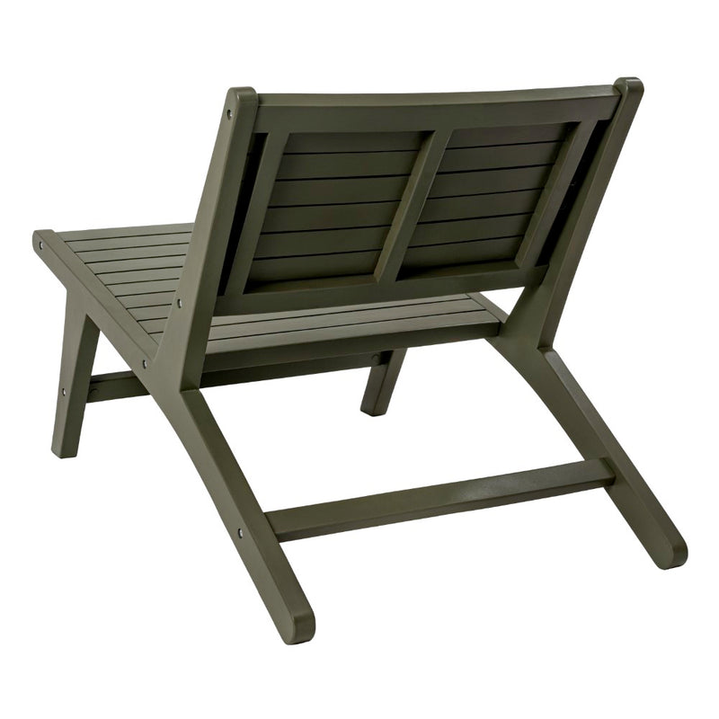 Leo Mid-Century Modern Wood Armless Outdoor Patio Chair