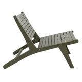 Leo Mid-Century Modern Wood Armless Outdoor Patio Chair