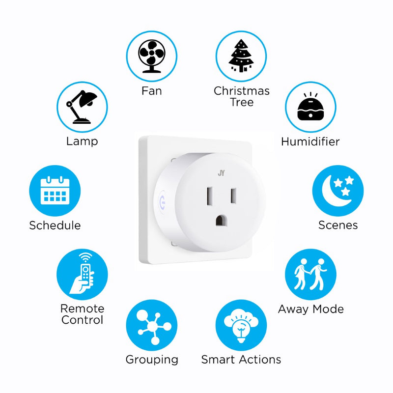 Smart Plug - WiFi Remote App Control for Lights & Appliances; Compatible with Alexa and Google Home Assistant - JONATHAN Y