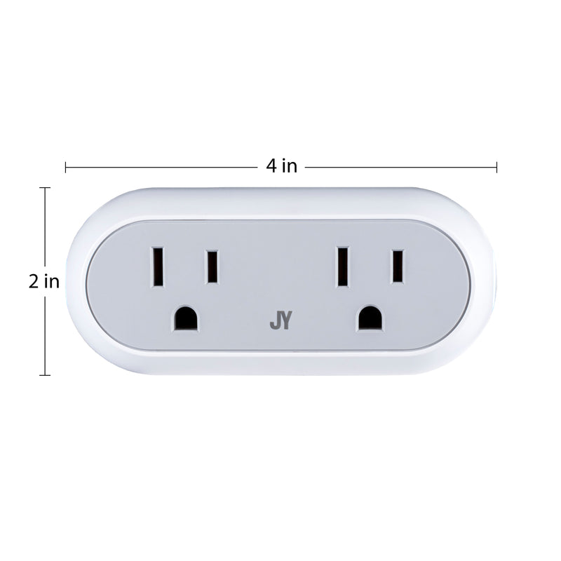 Smart Dual Plug - WiFi Remote App Control for Lights & Appliances; Compatible with Alexa and Google Home Assistant - JONATHAN Y
