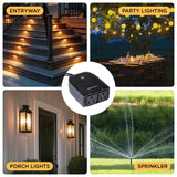 Outdoor Smart Dual Plug - WiFi Remote App Control for Outdoor Lights & Holiday Decor; Compatible with Alexa and Google Home Assistant - JONATHAN Y