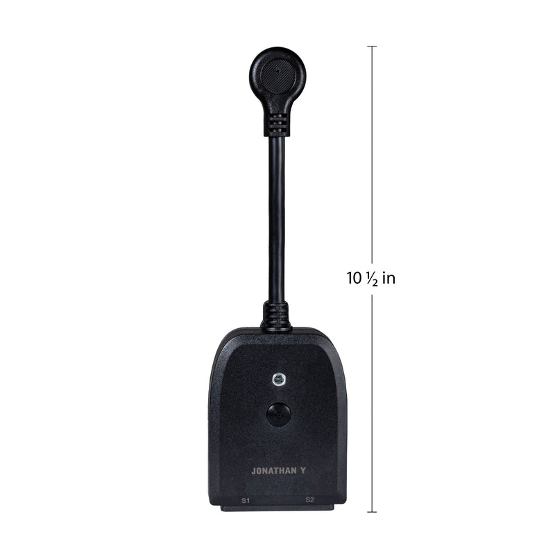 Outdoor Smart Dual Plug - WiFi Remote App Control for Outdoor Lights & Holiday Decor; Compatible with Alexa and Google Home Assistant - JONATHAN Y