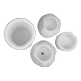 Linden Modern Minimalist Handmade Concrete Organic Sculptural Cylinder and Round Planter Set with Drainage Holes