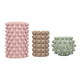 Maren Modern Minimalist Handmade Concrete Bubble Cylinder and Round Planter Set