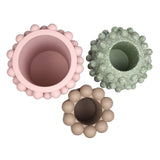 Maren Modern Minimalist Handmade Concrete Bubble Cylinder and Round Planter Set