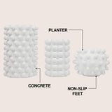 Maren Modern Minimalist Handmade Concrete Bubble Cylinder and Round Planter Set