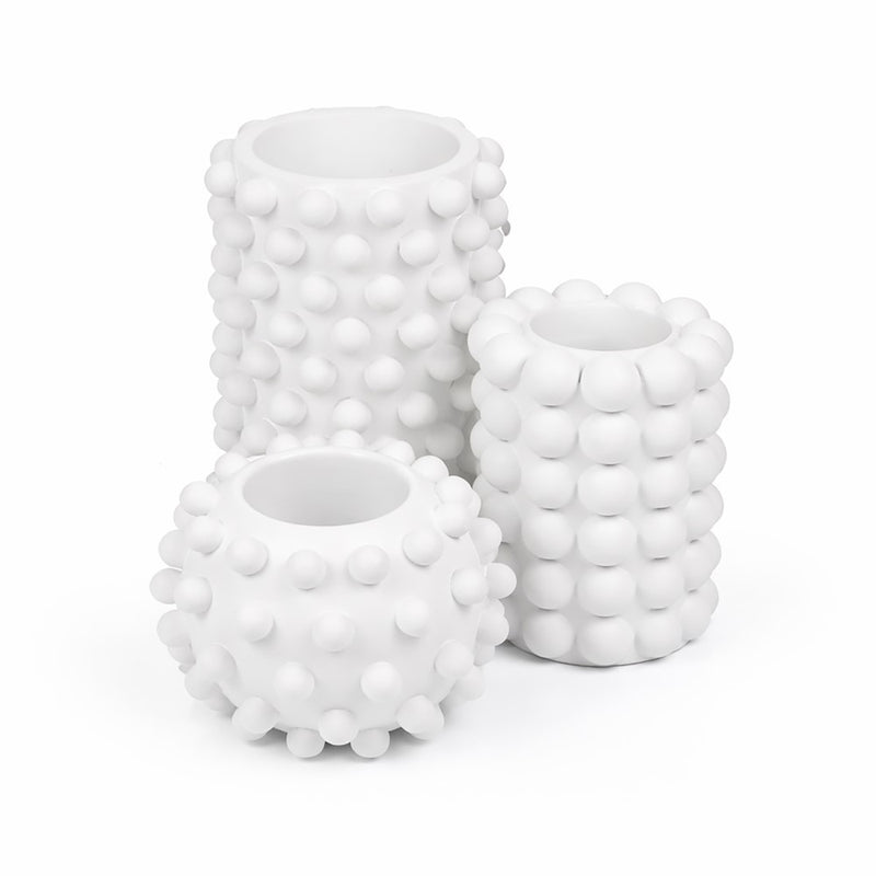 Maren Modern Minimalist Handmade Concrete Bubble Cylinder and Round Planter Set