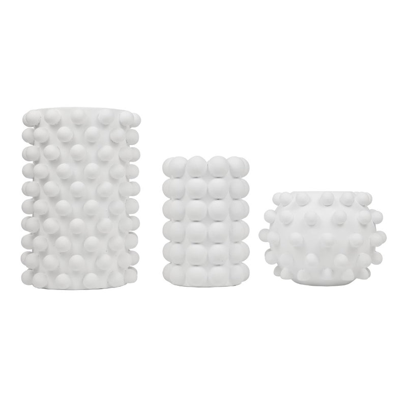 Maren Modern Minimalist Handmade Concrete Bubble Cylinder and Round Planter Set
