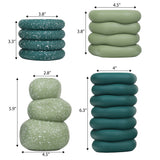 Hollis Modern Minimalist Handmade Concrete Stacked Ring Planter Set with Drainage Holes