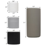 Noa Modern Minimalist Handmade Concrete Fluted Cylinder Planter Set