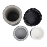 Noa Modern Minimalist Handmade Concrete Fluted Cylinder Planter Set