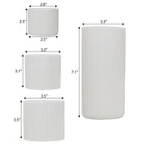Noa Modern Minimalist Handmade Concrete Fluted Cylinder Planter Set