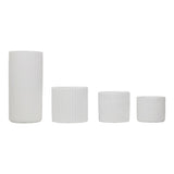 Noa Modern Minimalist Handmade Concrete Fluted Cylinder Planter Set