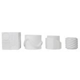 Romy Modern Minimalist Handmade Concrete Geometric Planter Set with Drainage Holes