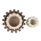 Petra Modern Minimalist Handmade Concrete Bubble Cylinder Vase Set with Decorative Tray