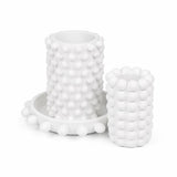 Petra Modern Minimalist Handmade Concrete Bubble Cylinder Vase Set with Decorative Tray