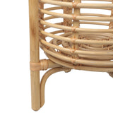 Zachariah 33.5" Bohemian Minimalist Handmade 2-Tier Rattan Indoor Planter Stand