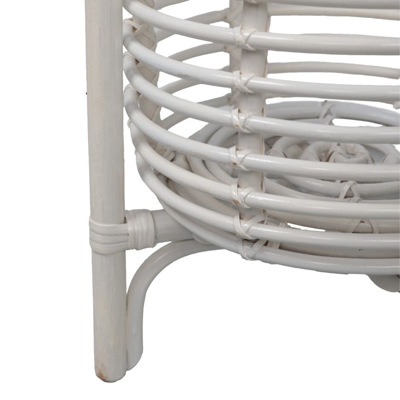 Zachariah 33.5" Bohemian Minimalist Handmade 2-Tier Rattan Indoor Planter Stand